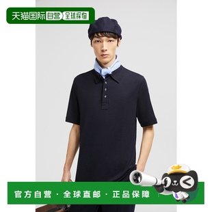 盟可睐 Polo 欧洲直邮MONCLER 皮革徽标棉质 翻领商务休闲 衫 短袖