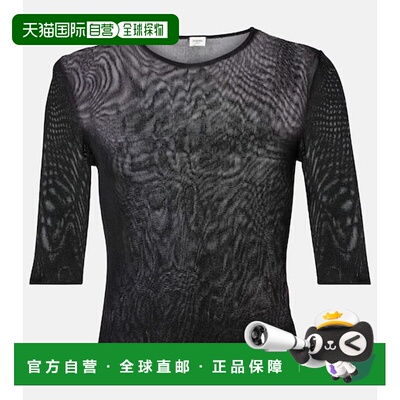 1h可退 香港直邮Saint Laurent 圣罗兰 女士 针织上衣 black黑色