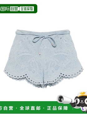 1h可退 香港直邮ZIMMERMANN 女士 Clear 蓝色短裤 7215ARS263ICES