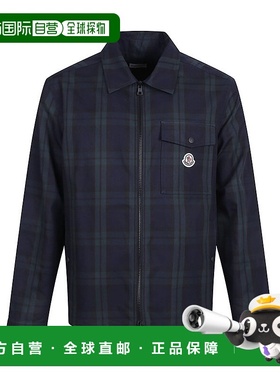 香港直邮Moncler 盟可睐 男士 格紋拉鍊襯衫 K20912F00007M7484