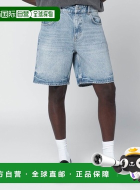 1h可退 香港直邮Represent 男士 WASHEDEFFECT 浅蓝百慕大牛仔短