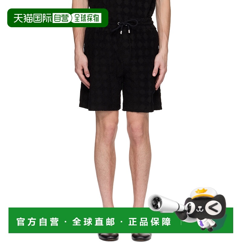 1h可退 香港直邮AMIRI 男士 黑色 MA Quad Toweling 短裤 AMJYSH1