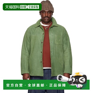 香港直邮AURALEE 男士 绿色 Merino Mouton 夹克 A25AB01SM皮夹克