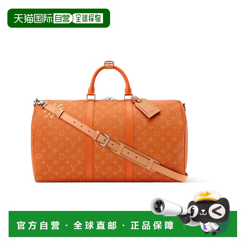 自营1h可退 欧洲直邮LV路易威登 Keepall Bandouliere男士焦糖棕