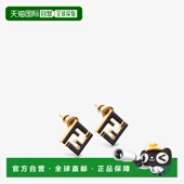 自营1h可退 配饰 女士黑色青铜耳钉新款 欧洲直邮FENDI 芬迪