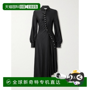 式 1h可退 精饰褶皱缎面针织中长衬衫 香港直邮Rabanne 连衣裙 女士