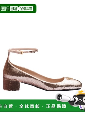 香港直邮Prada 徽标亮片高跟鞋 1I358N959FD035普拉达单鞋