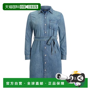 1h可退 香港直邮Ralph Lauren 腰带衬衫牛仔连衣裙 100078501