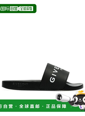 香港直发GIVENCHY纪梵希黑色徽标露趾平底橡胶凉拖时尚BE3004E0DH