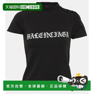 香港直邮Balenciaga 巴黎世家 女士 Gothic Type Shrunk 棉混纺T