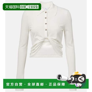 香港直邮Courreges white白色 女士 棉质衬衫 舒适时 短款 1h可退