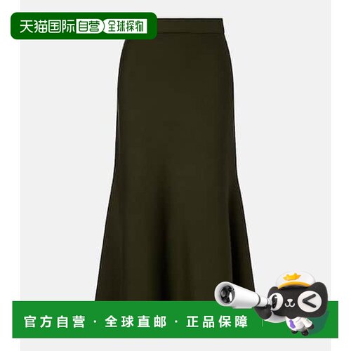 1h可退 香港直邮Simkhai 女士 Layne 羊毛中长半身裙 green绿色