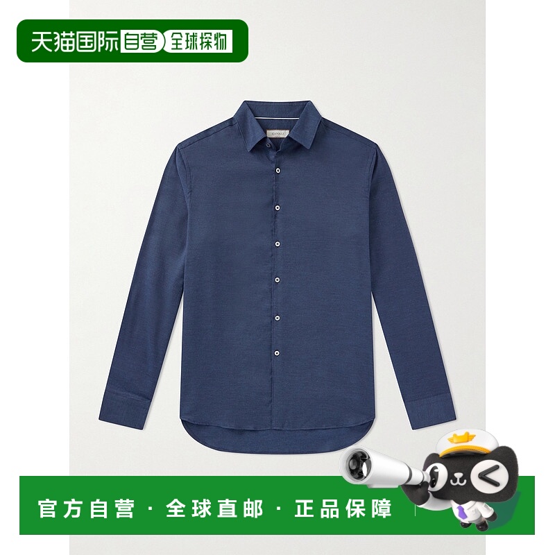 香港直邮Canali 康钠丽 男士 棉质羊绒混纺衬衫 GL03766CSL707930
