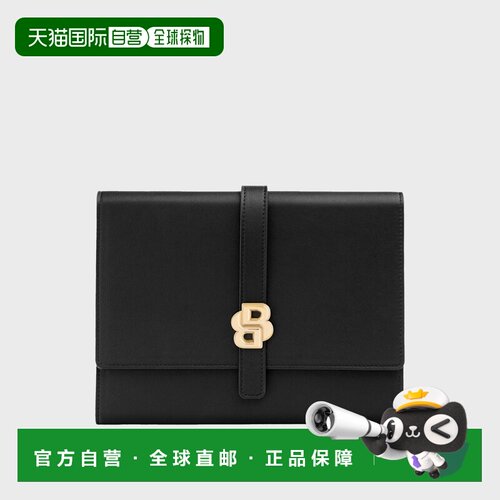 自营欧洲直邮Hugo Boss 男士黑色聚氨酯双B字母组合图案文件夹 - 封面