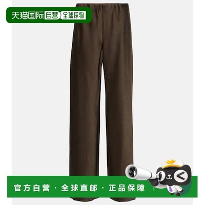 1h可退 香港直邮VINCE 女士 Fluid 缎面直筒长裤 brown棕色 舒适
