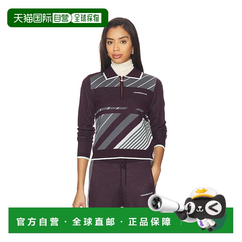 1h可退 香港直邮Casablanca 女士 斜纹运动Polo衫 WAW25KW108501