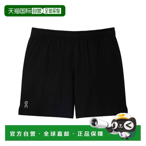 自营欧洲直邮On Running昂跑 Core女士黑色短裤运动聚酯纤维跑步