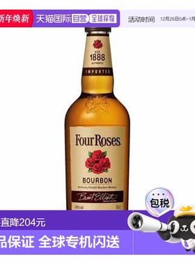 欧洲直邮Four Roses Bourbon Whiskey 1.0 Liter 40 % Vol