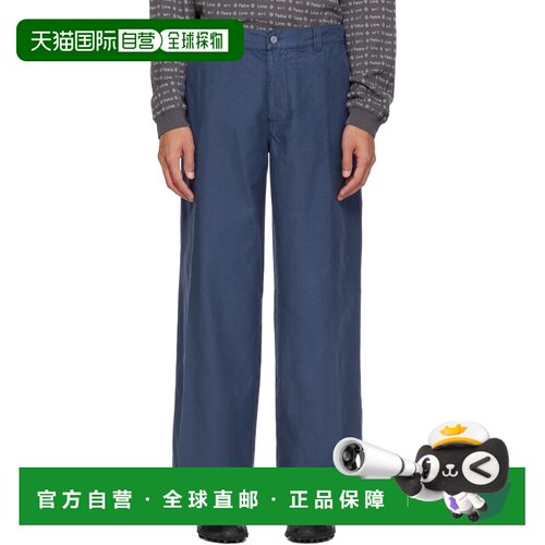 1h可退 香港直邮Erl 男士 海军蓝 Chino Woven 长裤 ERL12P009BLU