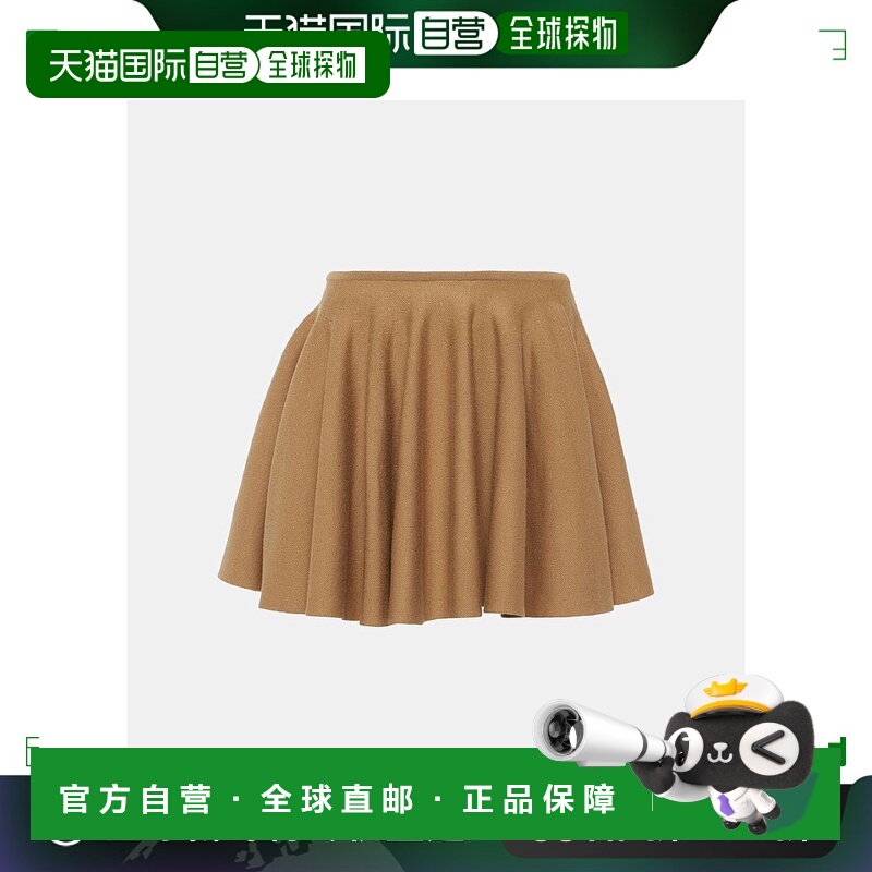 香港直邮KHAITE 女士 Ulli 羊毛混纺迷你半身裙 brown棕色 舒适时