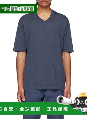 香港直邮Zegna 羊毛不对称圆领T恤 Czm90 TSH男装杰尼亚上衣