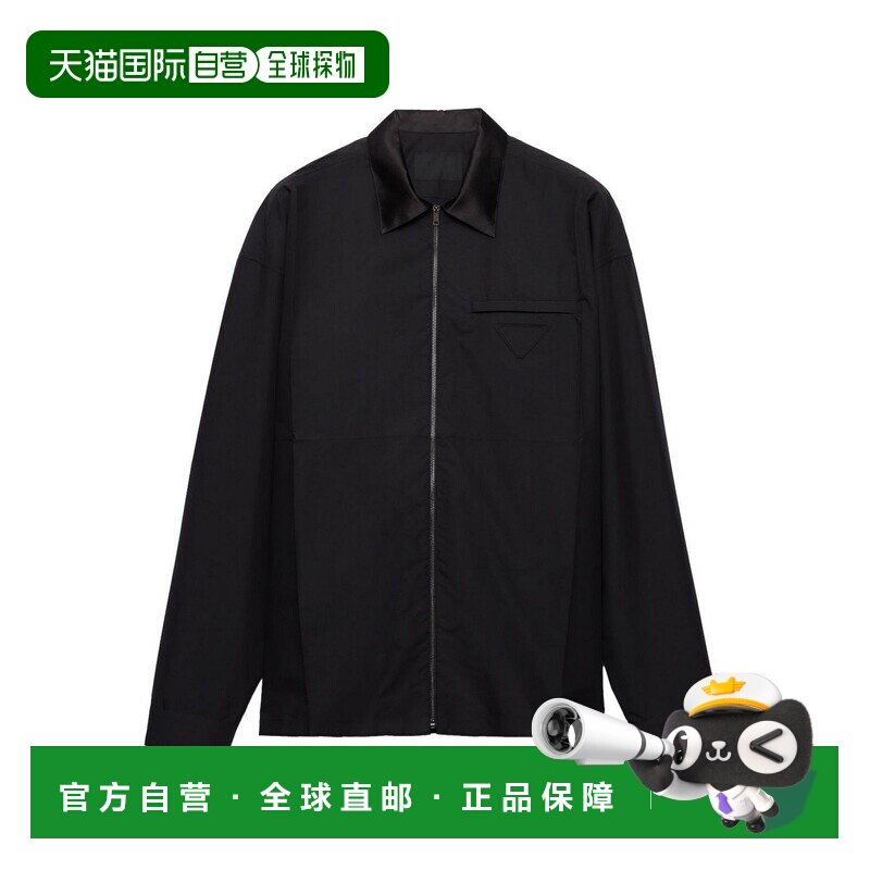 香港直邮PRADA 男士衬衫 SC80216A6SOOOF0002 AW2025 黑色 科技棉