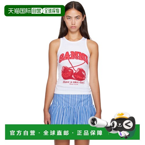 香港直邮GANNI 甘尼 女士 白色 Cherry 背心 A1040439151