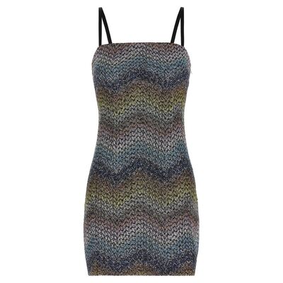 1h可退 香港直邮MISSONI 米索尼 女士 金银锦缎粘胶纤维连衣裙 DS