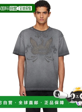 香港直邮Diesel 迪赛 男士 灰色 T-Norm-T9 T 恤 A193730DLBW