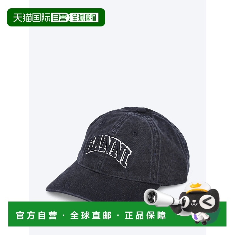 1h可退 香港直邮GANNI 甘尼 女士 圆顶棒球帽 A6900 black黑色 舒