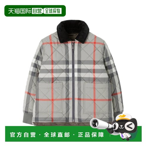 香港直邮Burberry 格纹菱形绗缝棉服 80728341博柏利
