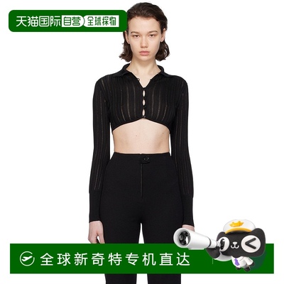 香港直邮Alaia 女士 黑色 Crinoline 开衫 AA9S02234M712针织高领
