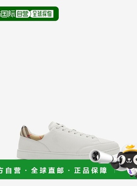 自营欧洲直邮Burberry博柏利 Set系列男士白色/沙米色皮革马术骑