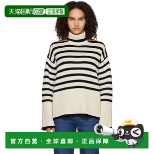 1h可退 香港直邮toteme 女士 灰白色 & 黑色条纹高领毛衣 2125627