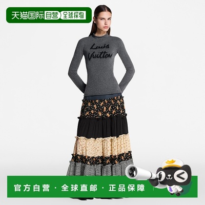 自营1h可退 欧洲直邮LV路易威登 女士深灰色羊毛高领毛衣羊绒