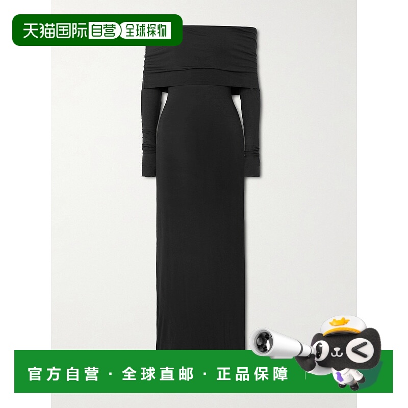 1h可退 香港直邮SKIMS 女士 Onyx 透视莫代尔混纺露肩长款连衣裙
