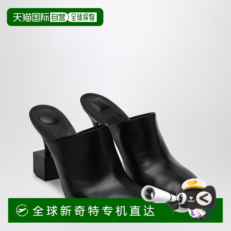 1h可退 香港直邮Jacquemus 女士 黑色几何形状鞋跟凉拖 25E251FO1