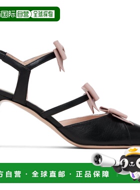 香港直邮valentino 华伦天奴 女士 黑色 Slingback Leather Bow