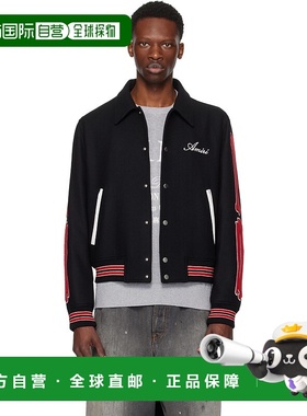 香港直邮AMIRI 男士 黑色 Bones 棒球夹克 AMOUVY1009