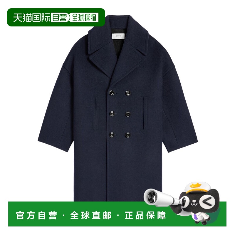 香港直邮Celine 双排扣大衣 RM06N814E.羊毛