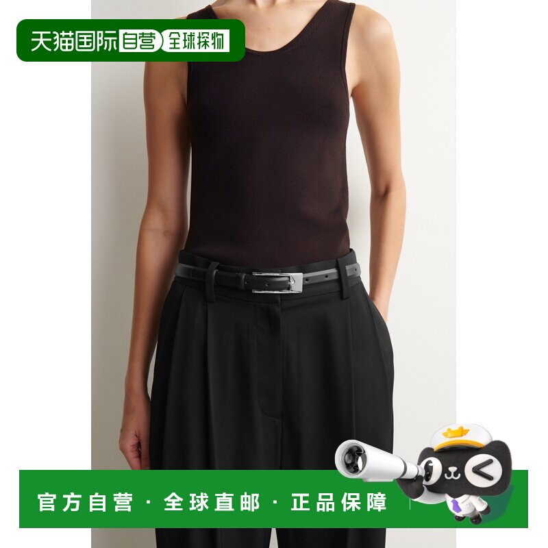 自营欧洲直邮COS 女士黑色皮革加长带扣腰带配饰皮带图片