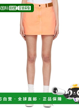 1h可退 香港直邮Palm Angels 棕榈天使 女士 橙色牛仔短裙 PWYF00