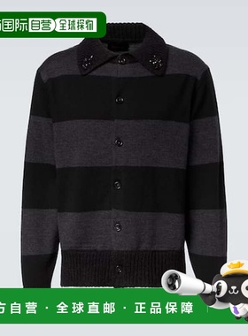1h可退 香港直邮Simone Rocha 蒙娜 罗莎 男士 精饰条纹羊毛针织