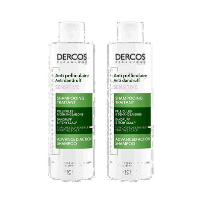欧洲直邮Vichy薇姿DERCOS粉标洗发水 敏感性头皮适用200mlx2正品