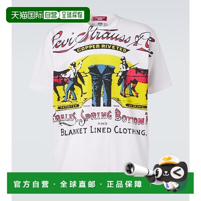 香港直邮Junya Watanabe 渡边淳弥 男士 x Levi's® 印花棉质针织T