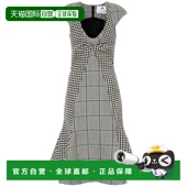 香港直邮Marine Serre 女士 1h可退 格纹羊毛中长连衣裙 003716