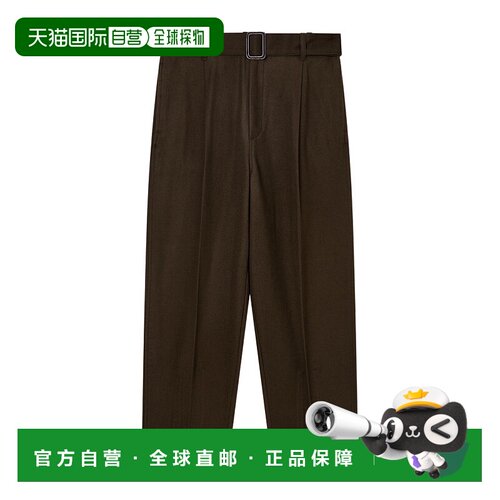香港直邮Emporio Armani 配腰带的羊毛羊绒长裤 EM003662AF17835