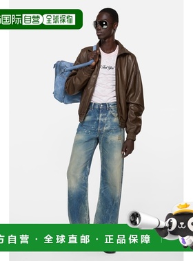 自营欧洲直邮Acnes Studios 2021M男士蓝色棉直筒牛仔裤