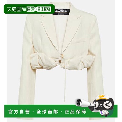 1h可退 香港直邮Jacquemus 女士 La Croissant 亚麻混纺夹克