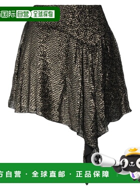 1h可退 香港直邮Blumarine 蓝色情人 女士 迷你半身裙 metal金属